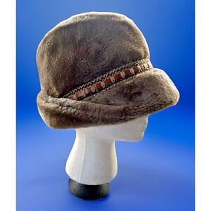 Vtg 1950s Stetson Men’s L Cossack Faux Fur Fedora USA Made